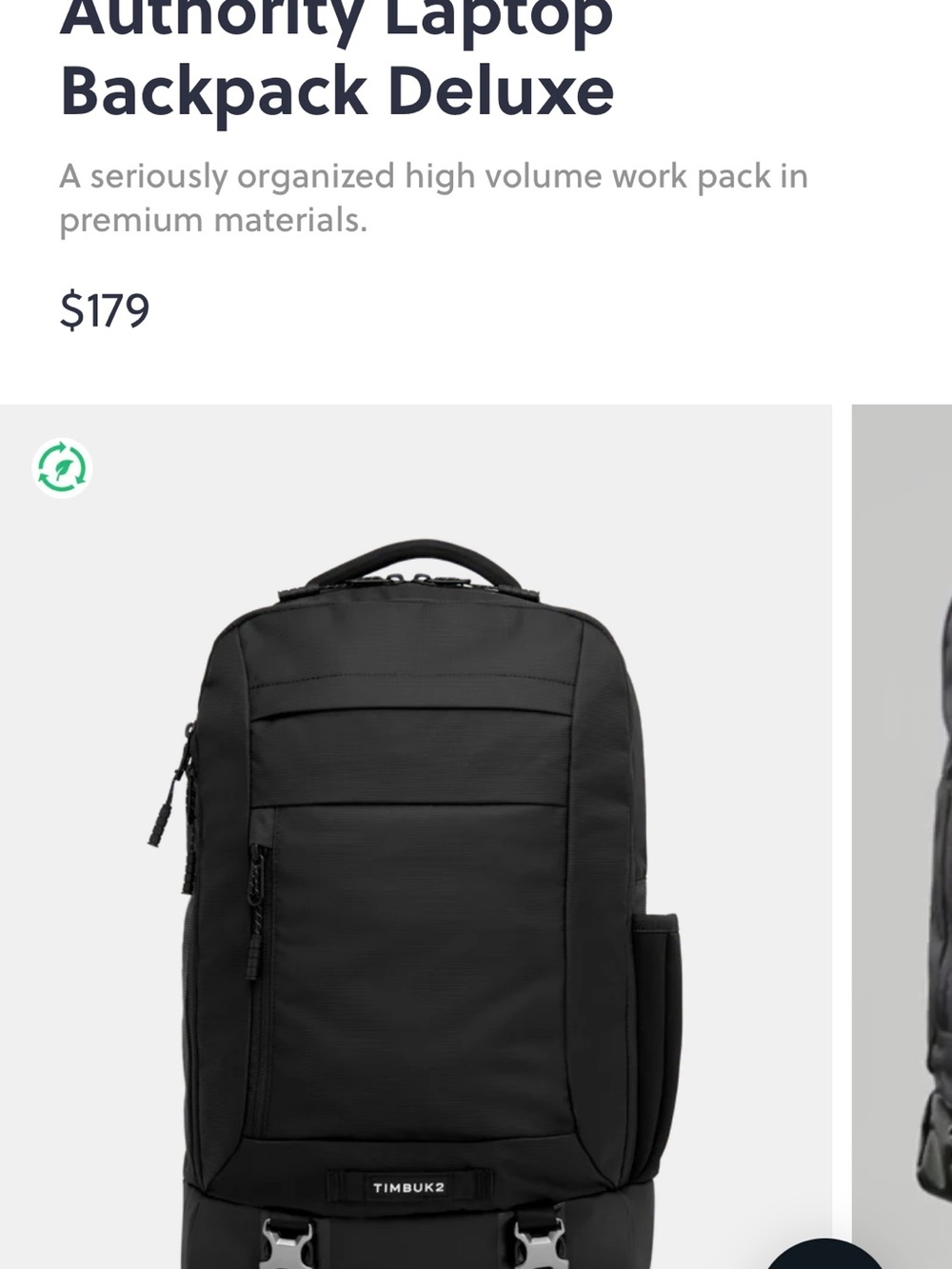 Timbuk2 Authority Laptop Backpack Deluxe - new in packaging
